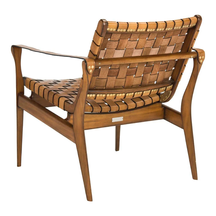 Soleil Solid Wood Genuine Leather Armchair thumbnail 6