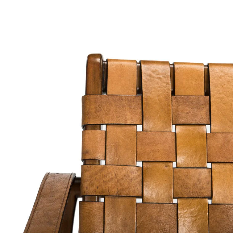 Soleil Solid Wood Genuine Leather Armchair thumbnail 8