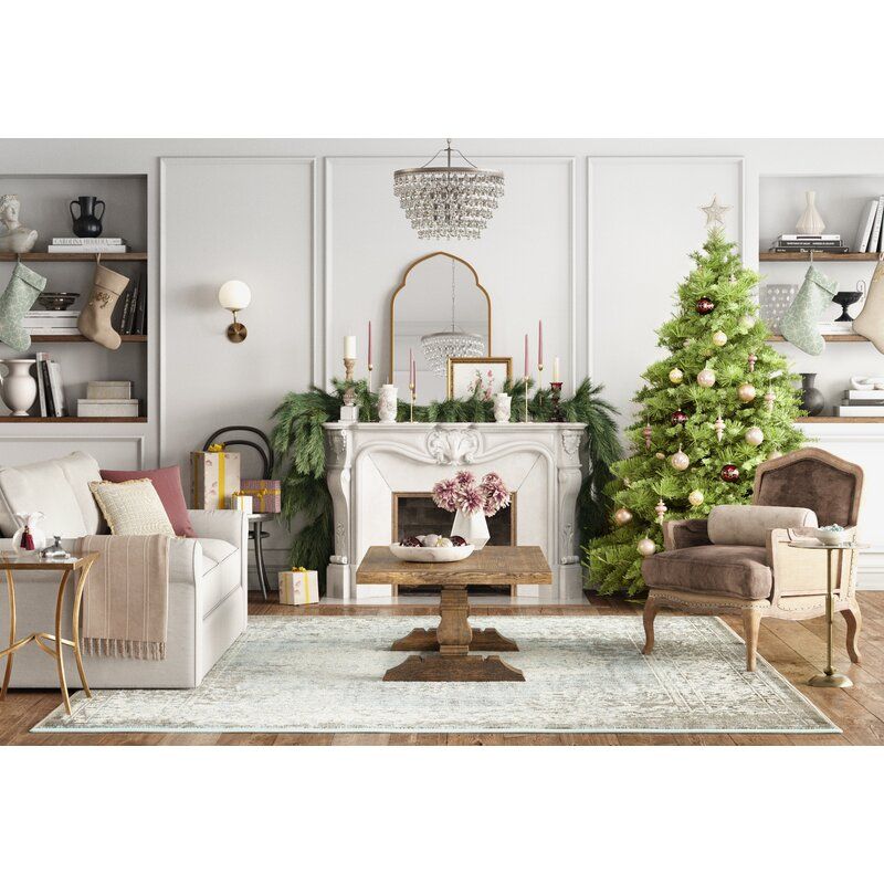 Coeur GrayLight BlueIvory Area Rug-8'x10' thumbnail 3