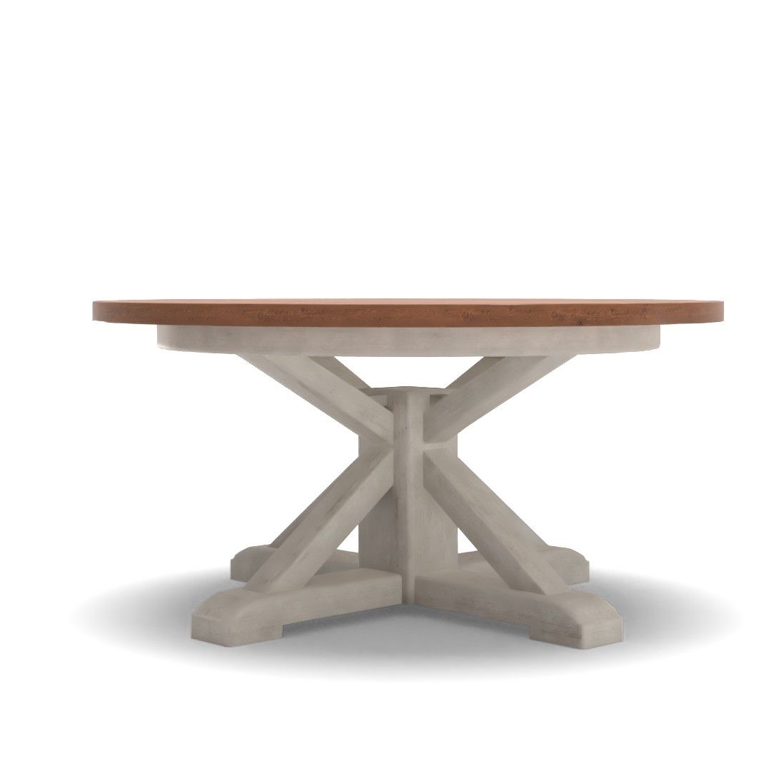 Hart Round Reclaimed Wood Pedestal Extending Dining Table thumbnail 2