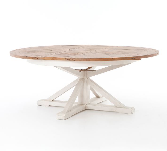 Hart Round Reclaimed Wood Pedestal Extending Dining Table thumbnail 4