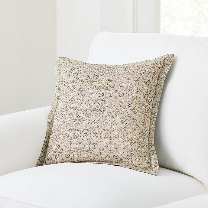 Leif Block Print Pillow With Insert-18"x18" thumbnail 3