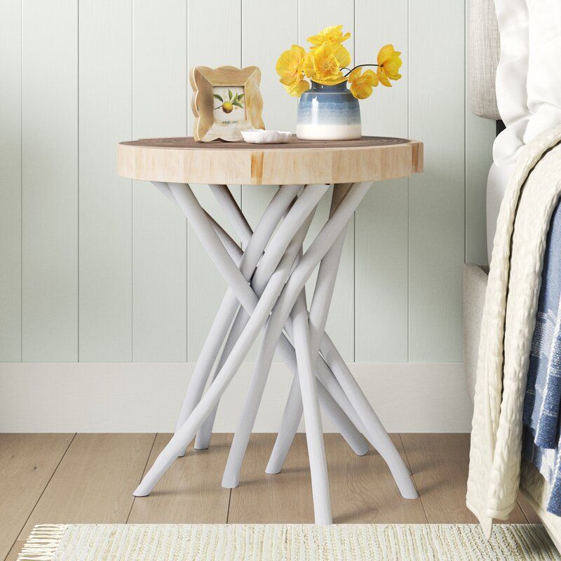 Selah Tall Solid Wood Tree Stump End Table thumbnail 2