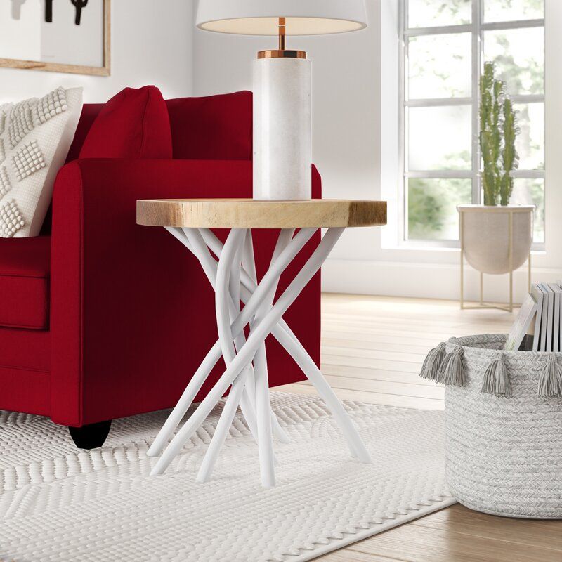Selah Tall Solid Wood Tree Stump End Table thumbnail 3