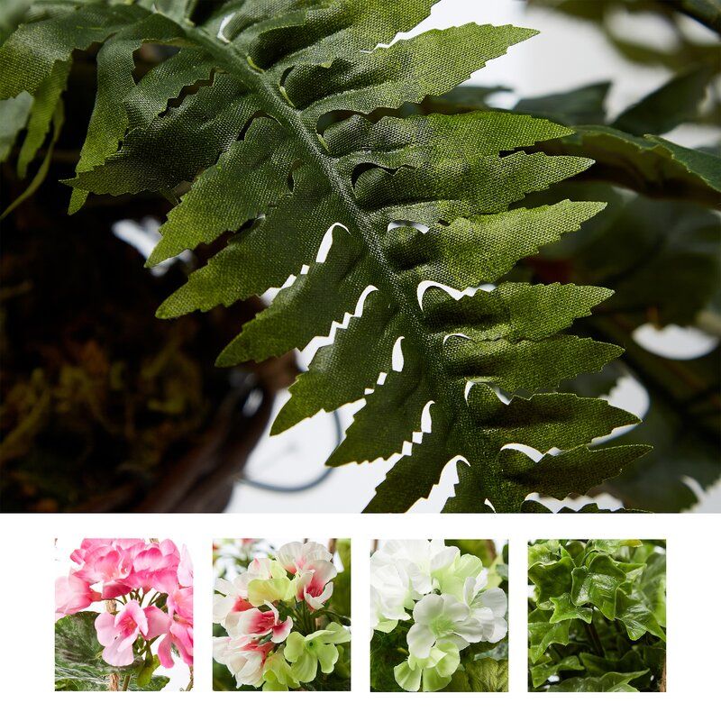Artificial Boston Fern Plant in Basket thumbnail 4