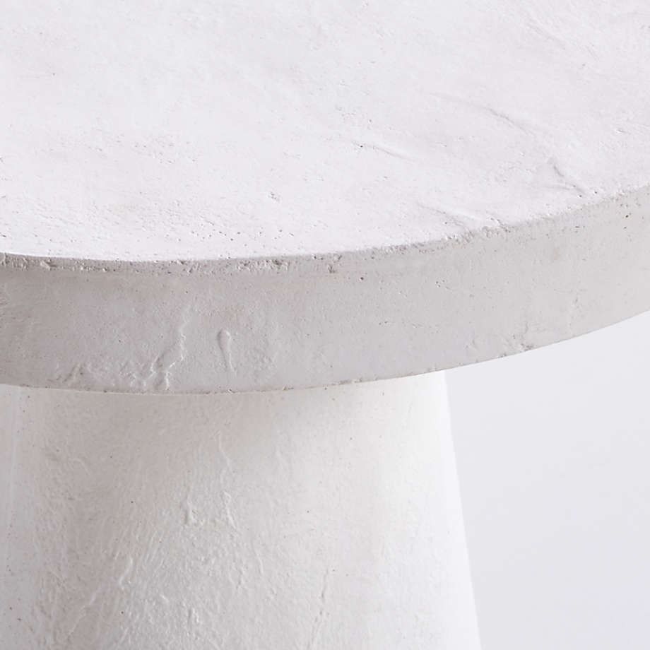 Willy White Plaster Pedestal Side Table thumbnail 3