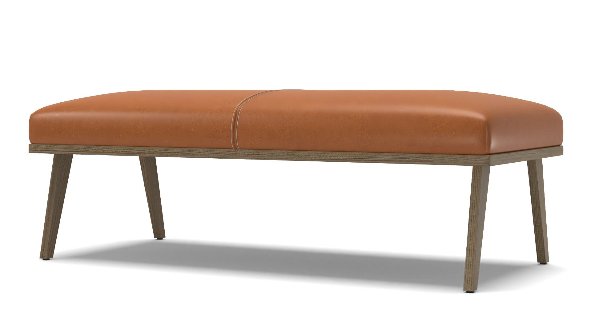 Cavett Ash Wood Leather Bench thumbnail 3