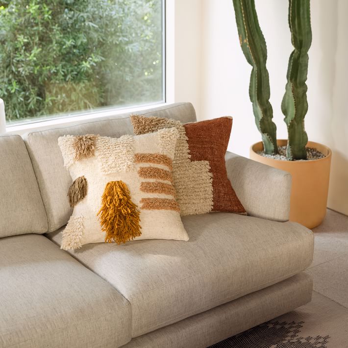 Artisan Stepped Colorblock Shag Pillow Cover no insert-20''x20'' thumbnail 4