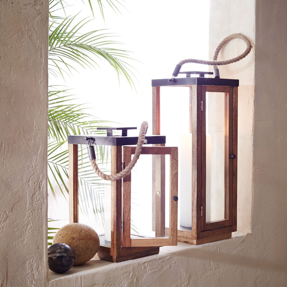 Wood and Rope Lanterns Natural Tall-20" thumbnail 3