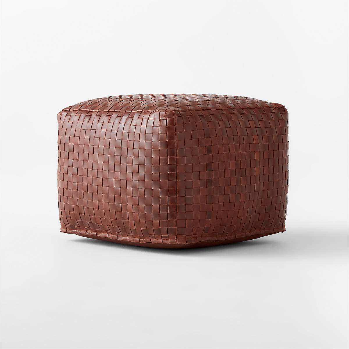Woven Leather Pouf thumbnail 4