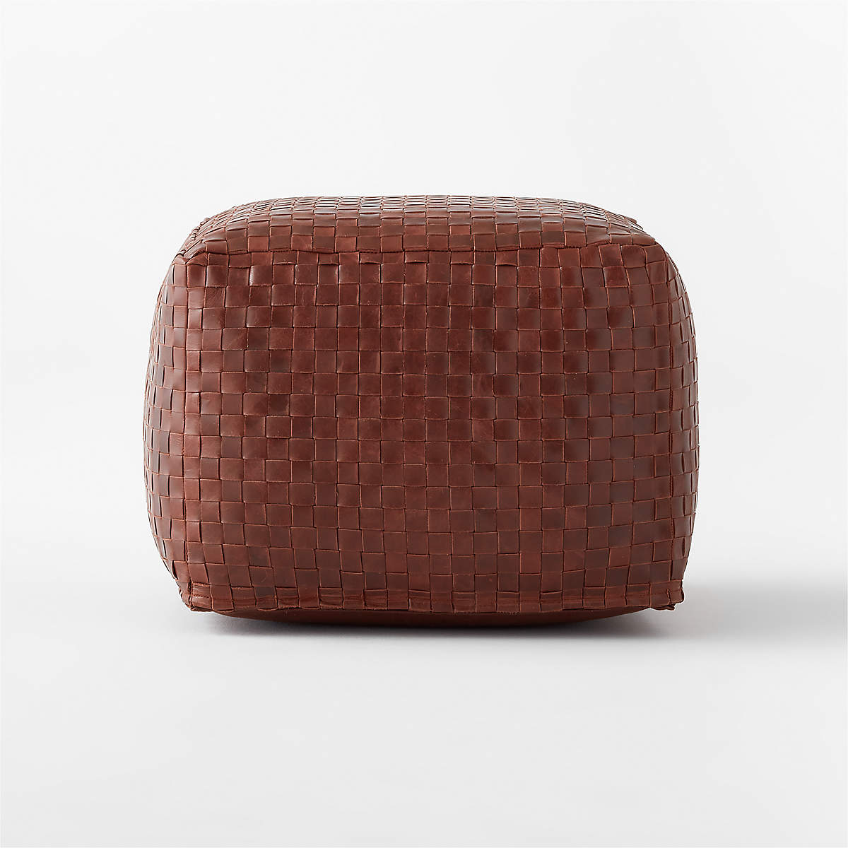 Woven Leather Pouf thumbnail 2
