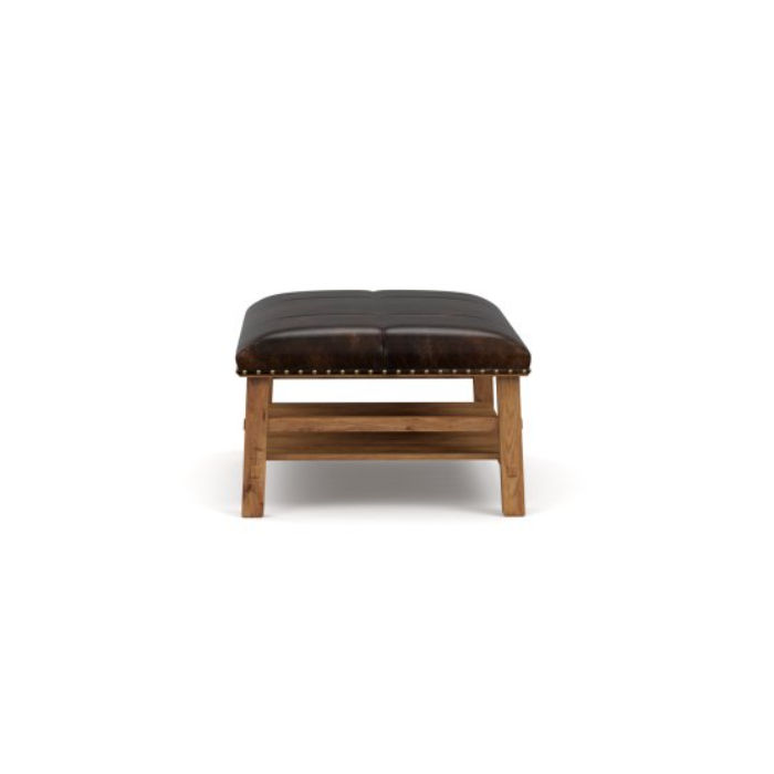 Caden Rectangular Leather Ottoman thumbnail 3