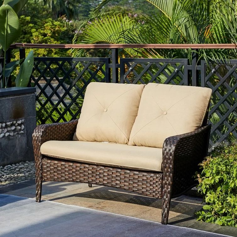 Brentwood Outdoor Loveseat with Cushions thumbnail 2