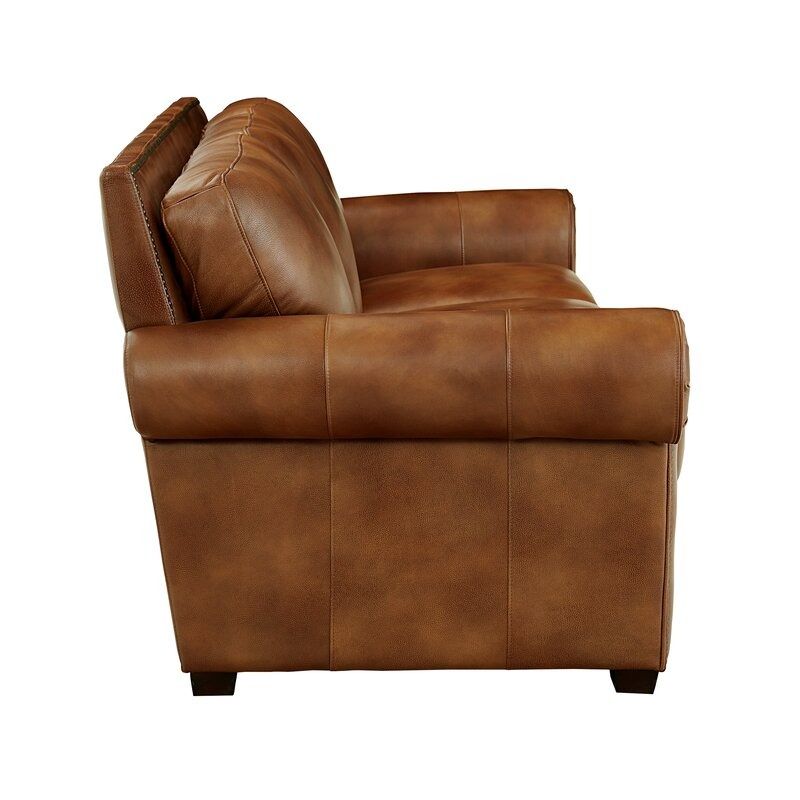 Iwan Genuine Leather Rolled Arm Loveseat thumbnail 4