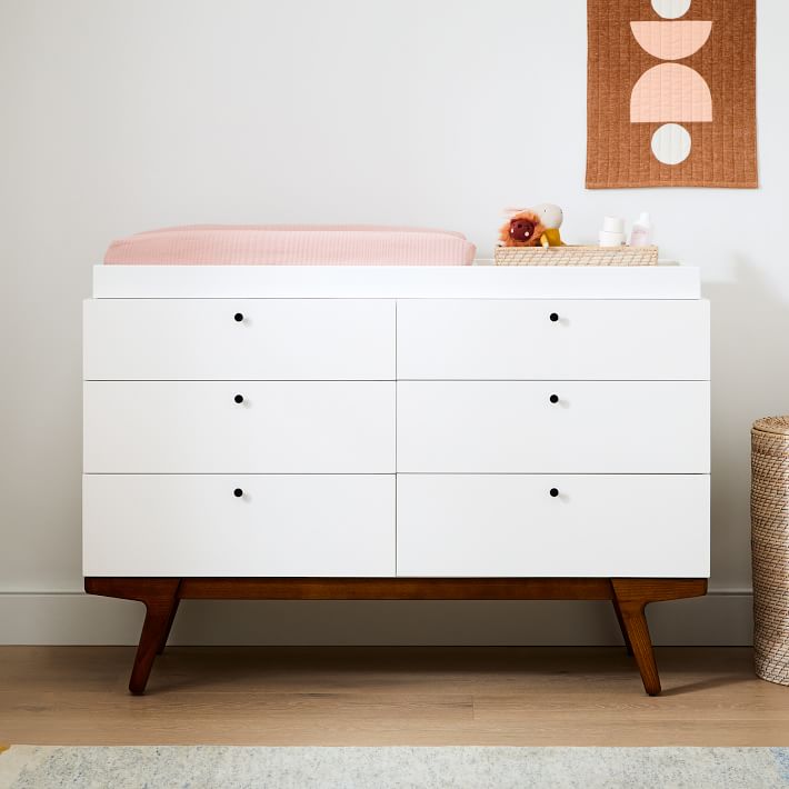 Modern 6-Drawer Changing Table And Topper thumbnail 5