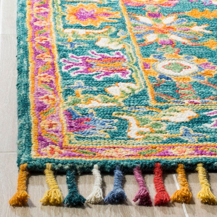 Vahakn Floral Handmade Tufted Wool Area Rug-9'x12' thumbnail 2