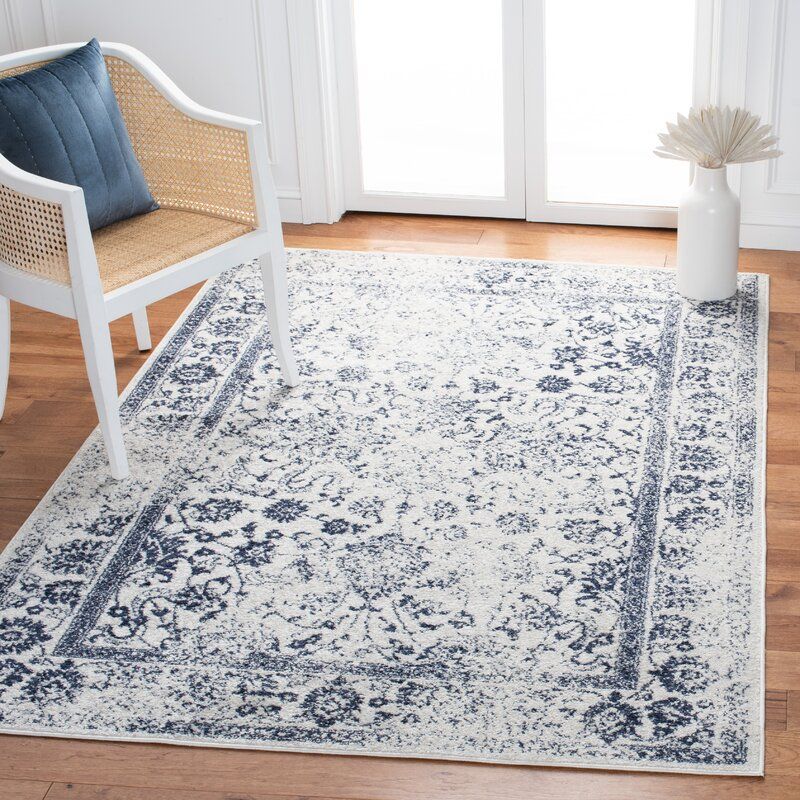 Ainslie Oriental Ivory Navy Area Rug-9'x12' thumbnail 2