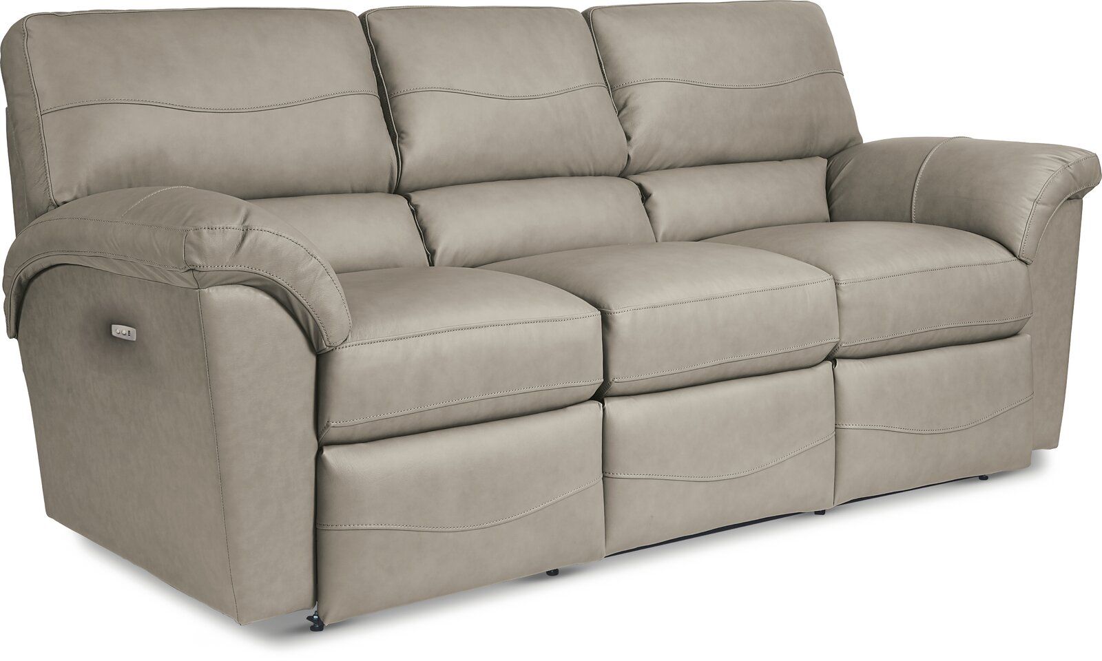Reese Leather Match Pillow Top Arm Reclining Sofa thumbnail 2
