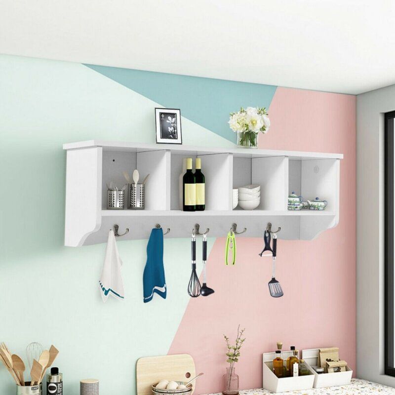 Hook Wall Mounted Coat Rack with Storage thumbnail 5