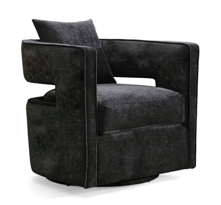 Hudson Black Swivel Chair thumbnail 2
