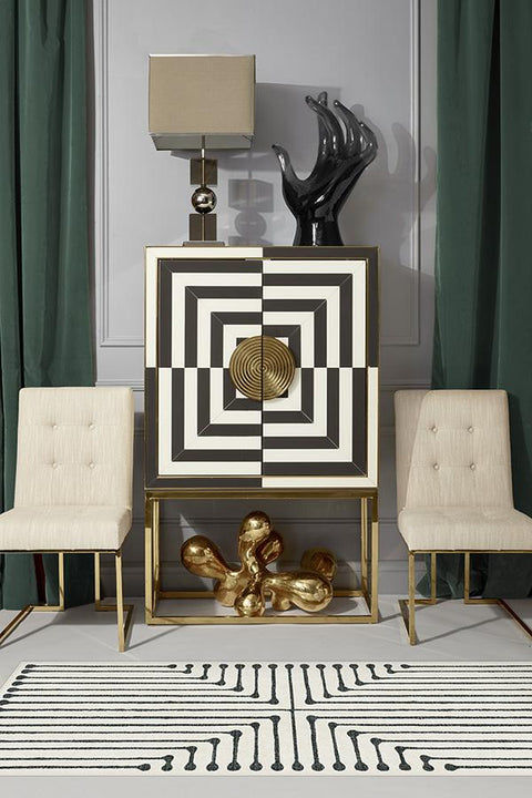 Inkdrop Black & Ivory Rug thumbnail 2