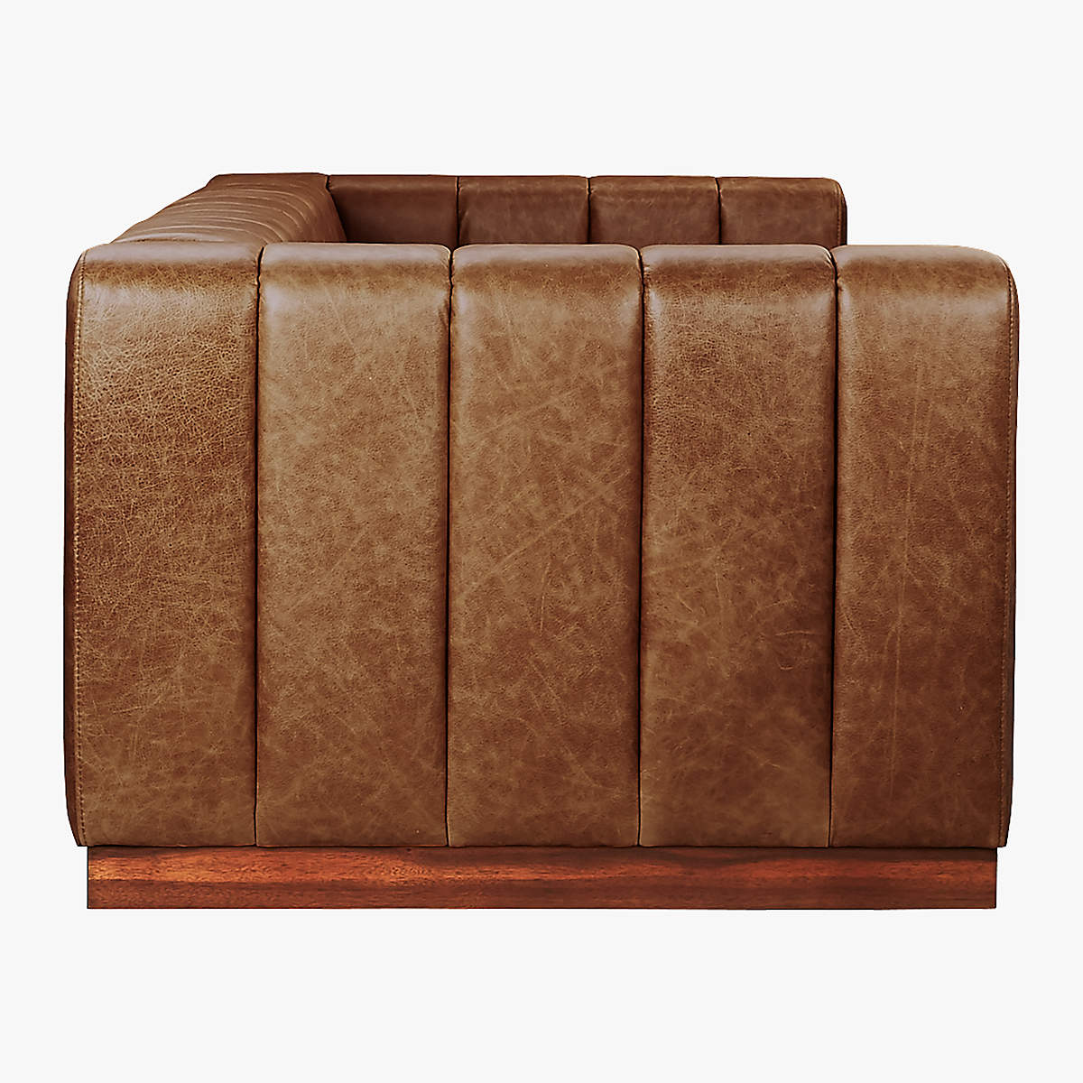 Forte Channeled Saddle Leather Sofa thumbnail 4