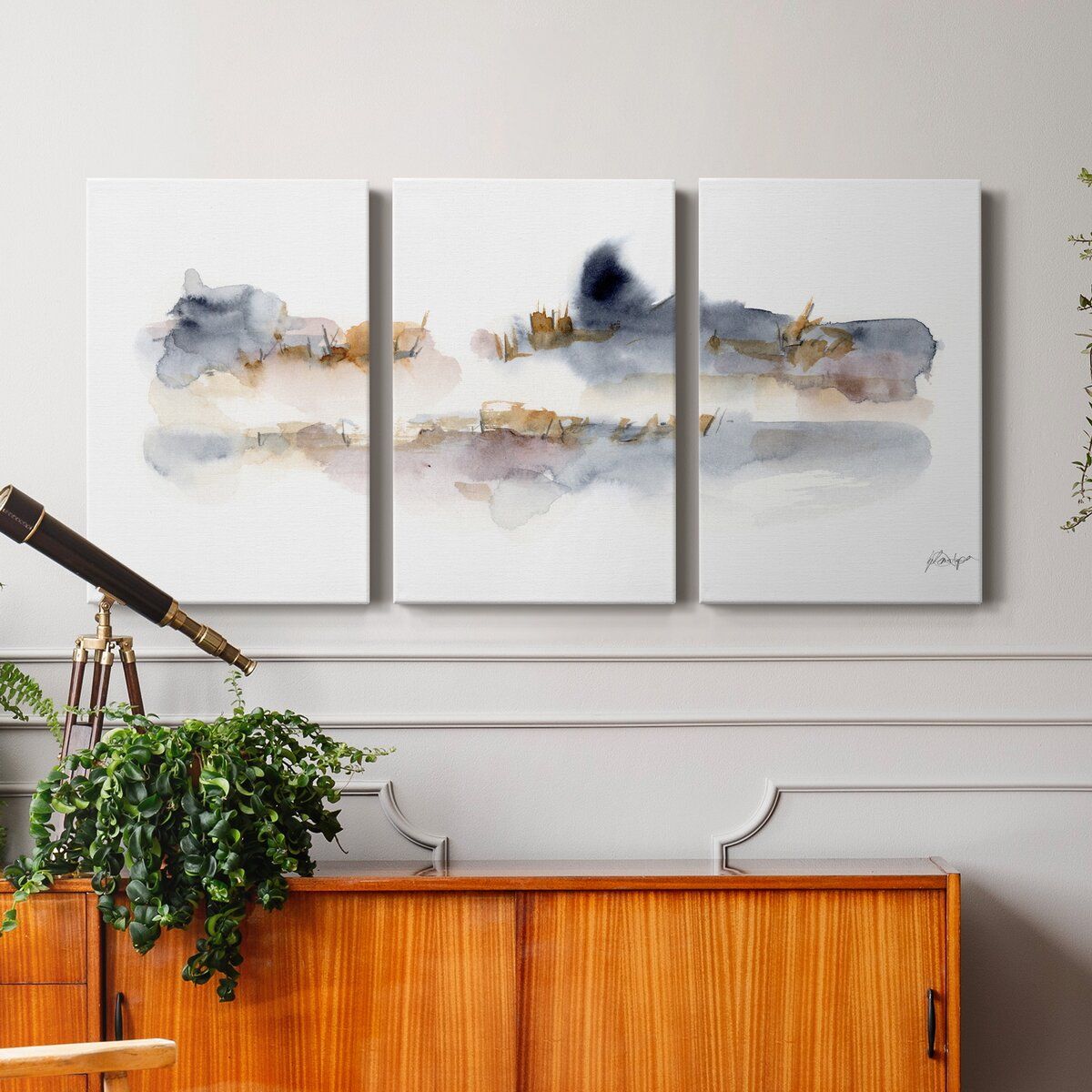 Reeds and Cattails-3 Piece Wrapped Canvas Painting thumbnail 8