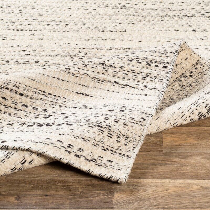 Sylvie Chevron Handmade Cream Black Area Rug-8'x10' thumbnail 4