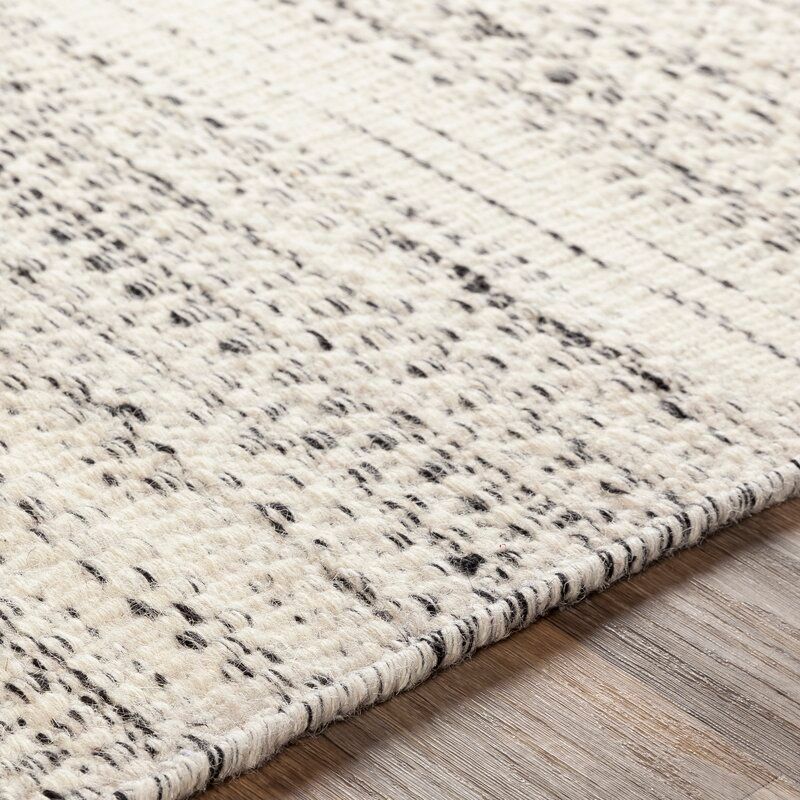 Sylvie Chevron Handmade Cream Black Area Rug-8'x10' thumbnail 5