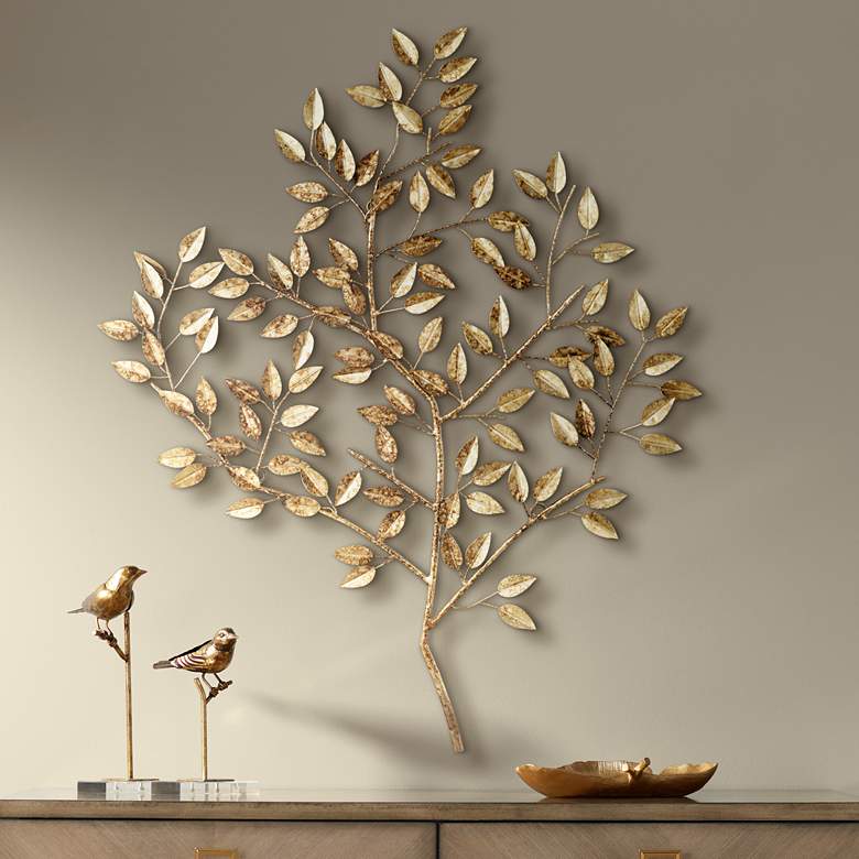 Dolma Gold Leaves Iron Wall Art thumbnail 2