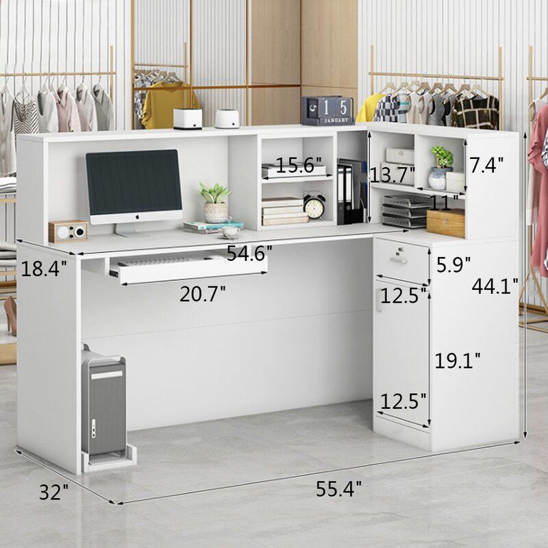 Diggory 1 L-Shape Wood Reception Desk thumbnail 2