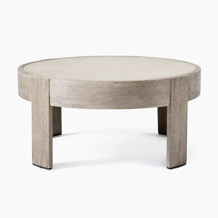 Portside Outdoor Round Concrete Coffee Table thumbnail 3