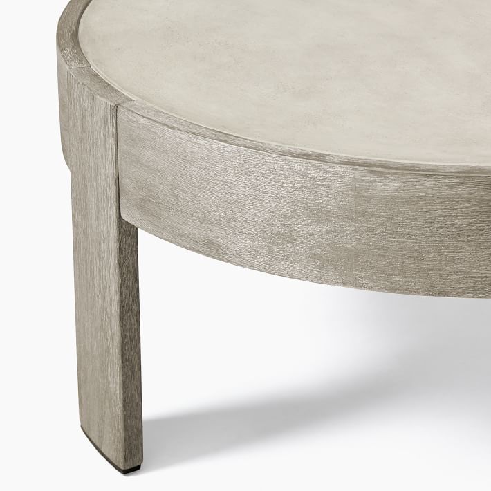 Portside Outdoor Round Concrete Coffee Table thumbnail 4