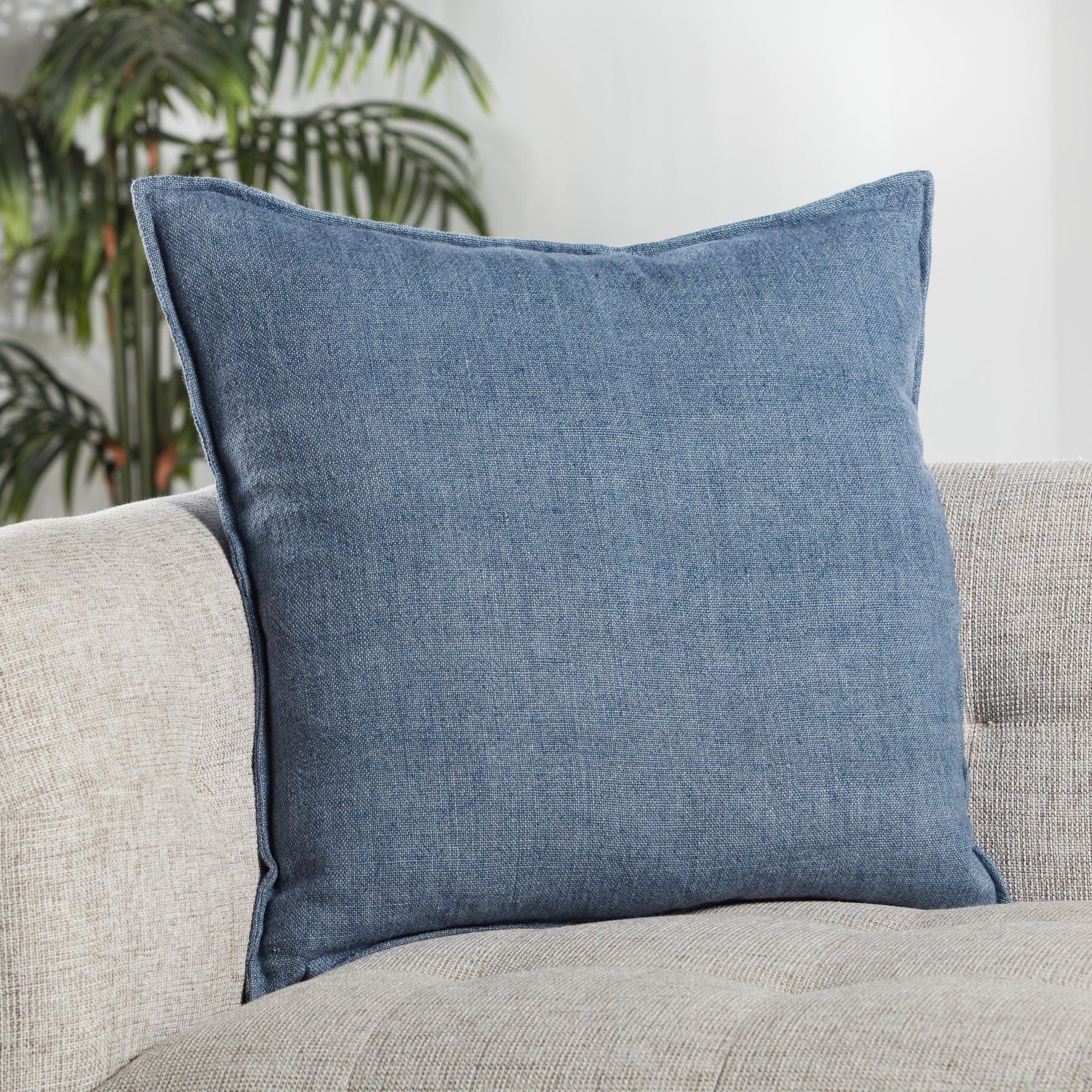 Burbank Blanche Reversible Blue Pillow With Insert 22"x22" thumbnail 2