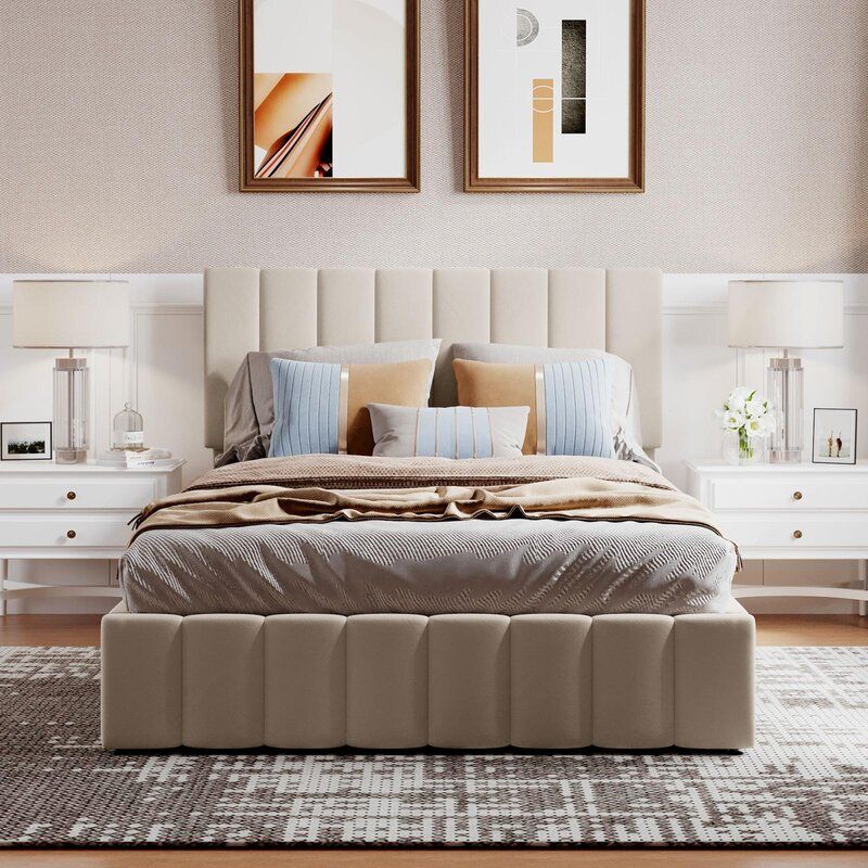 Elanora Full/Double Tufted Upholstered Storage Platform Bed thumbnail 2