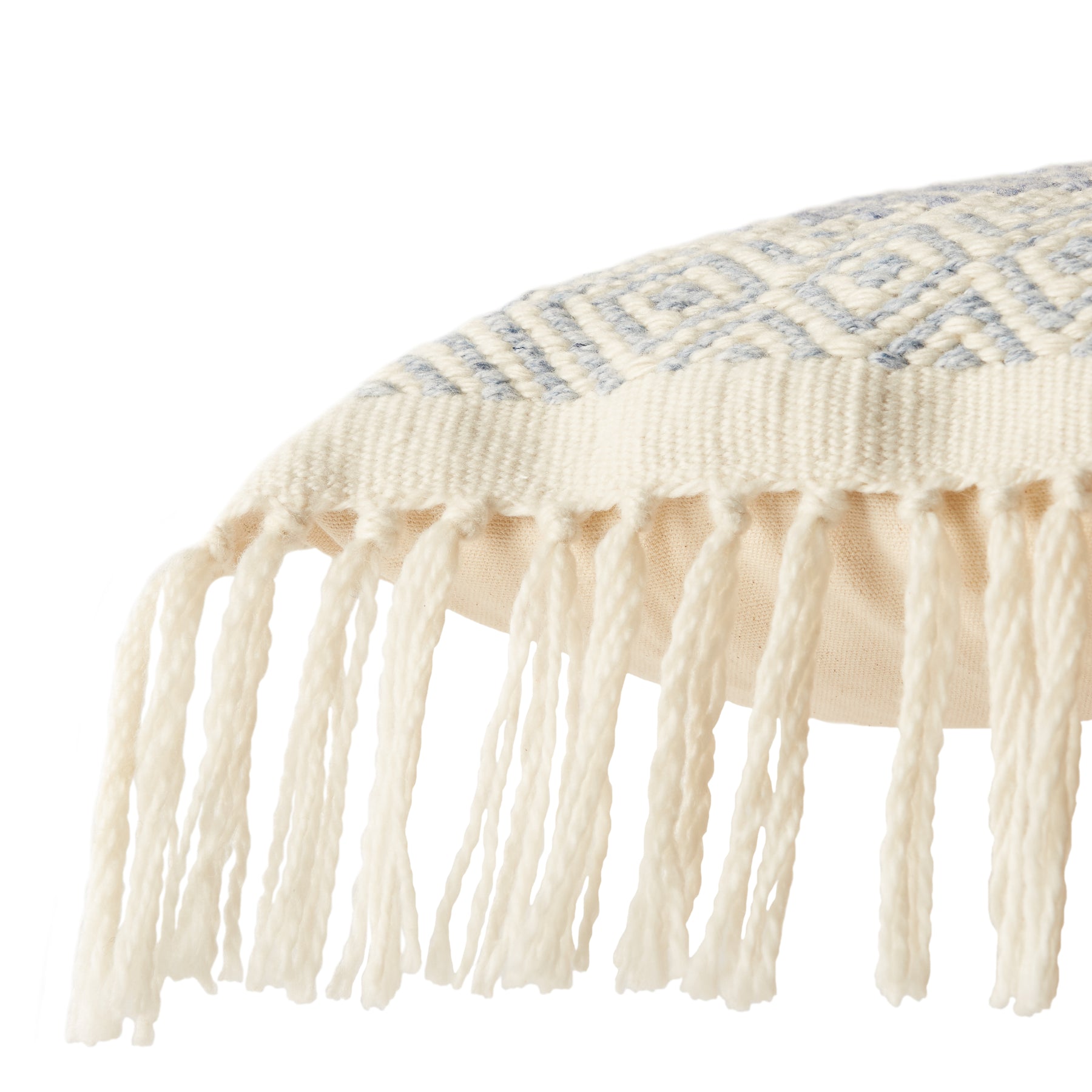 Iker Indoor Outdoor Light Blue Ivory Pillow With Insert-24"x16" thumbnail 3