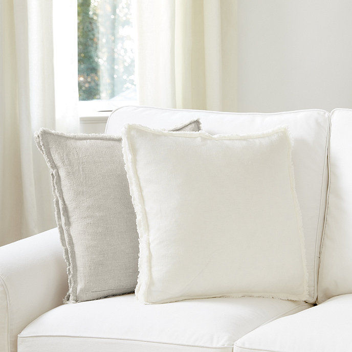 Laurel Frayed Box Edge Pillow No Insert-19"x19" thumbnail 2