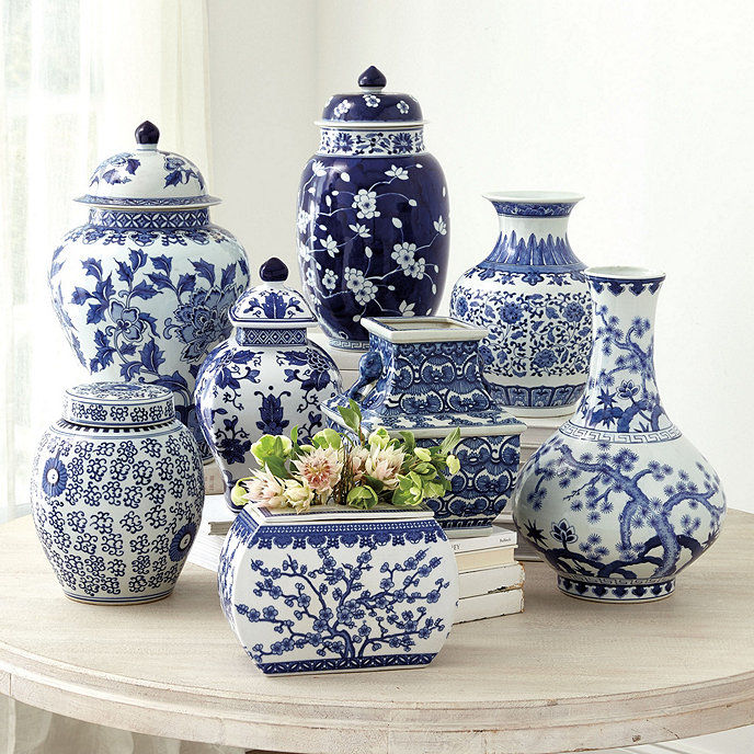 Blue and White Chinoiserie Collection Banded Ginger Jar  thumbnail 2