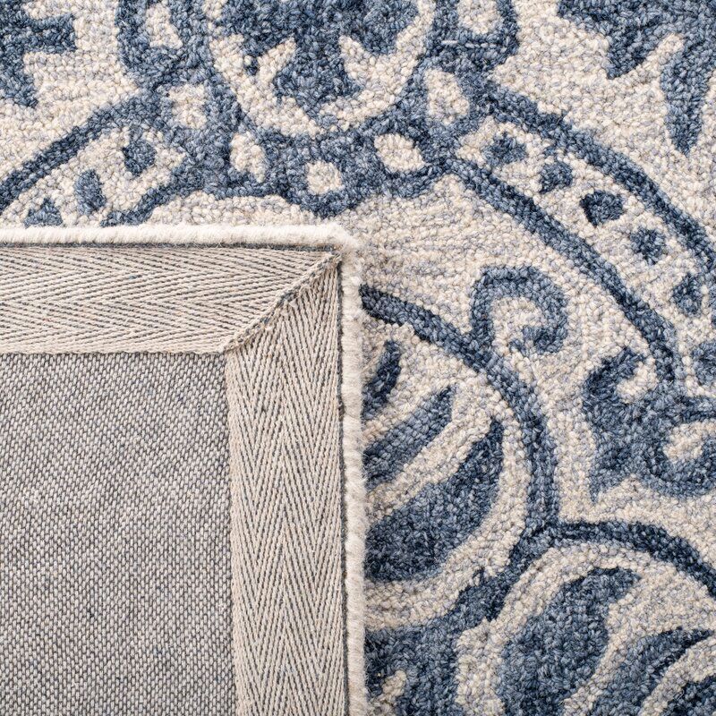 Nina Tufted Wool Oriental Area Rug In Navy-9'x12' thumbnail 4