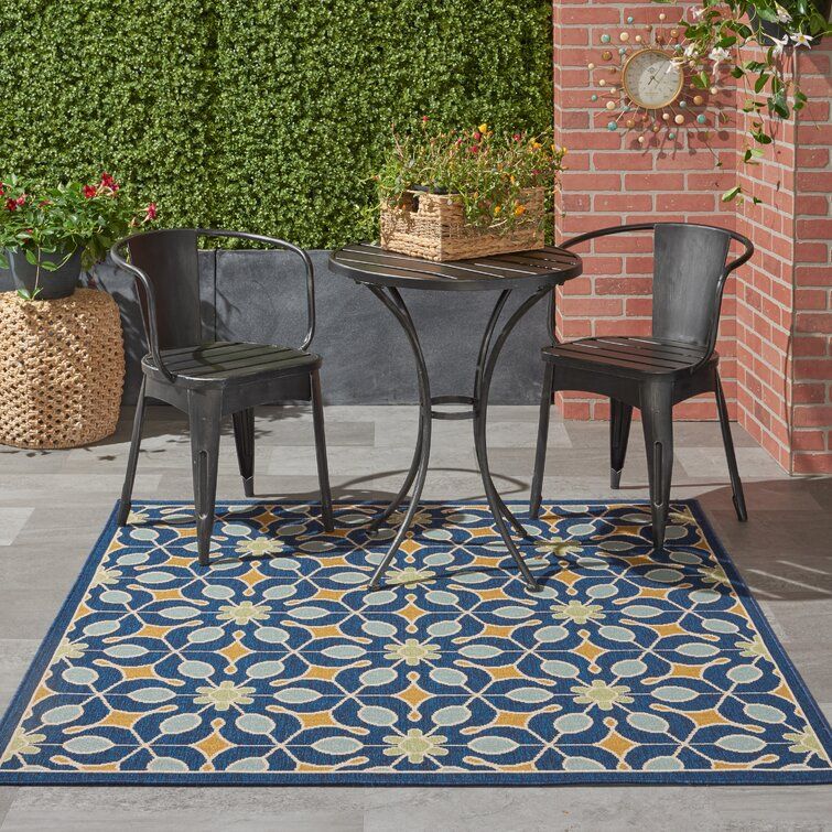 Monterey Geometric Indoor Outdoor Area Rug-7'10"x7'10" thumbnail 2