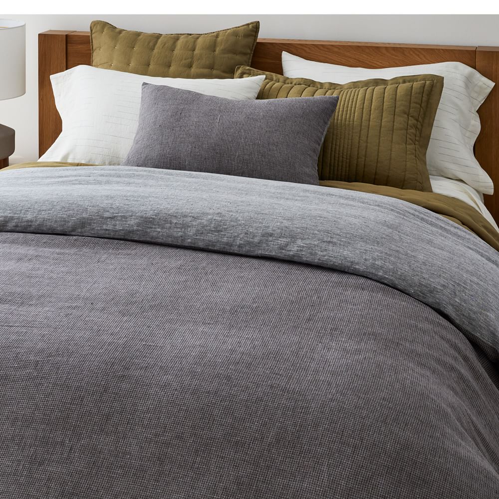 European Flax Linen Mini Waffle Duvet Cover-King thumbnail 3