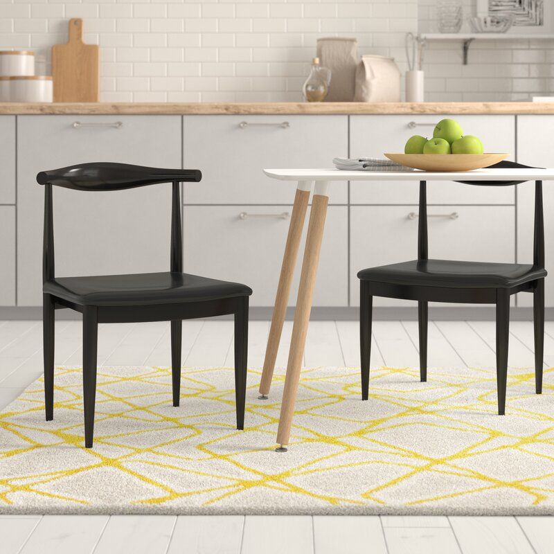 Albia Metal Side Chair in Black Set of 2 thumbnail 2