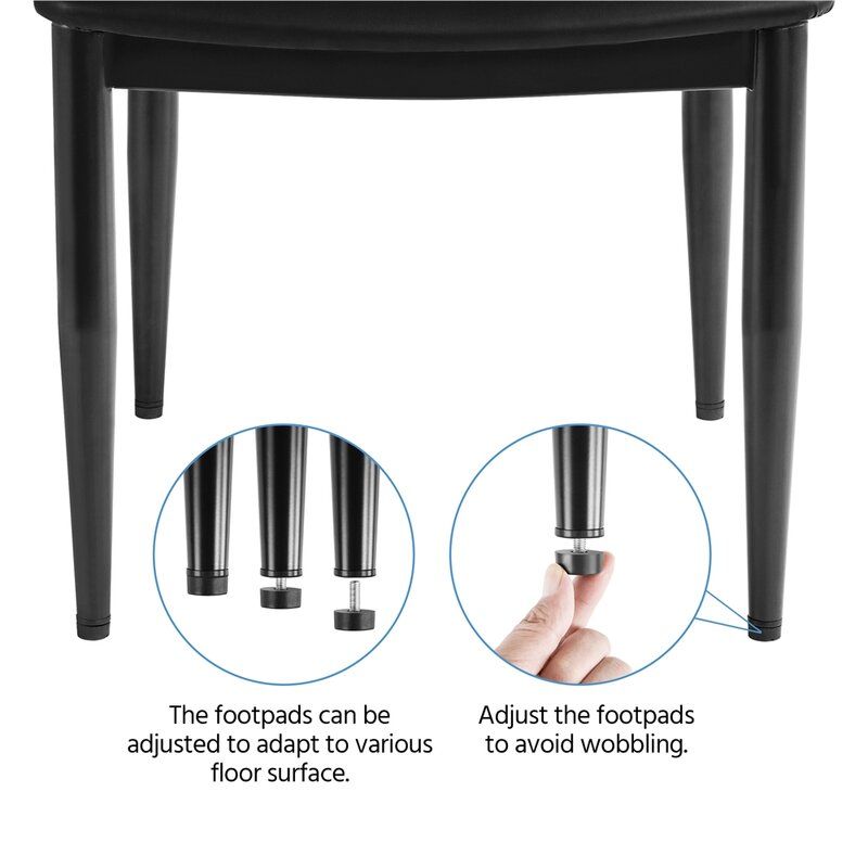 Albia Metal Side Chair in Black Set of 2 thumbnail 4