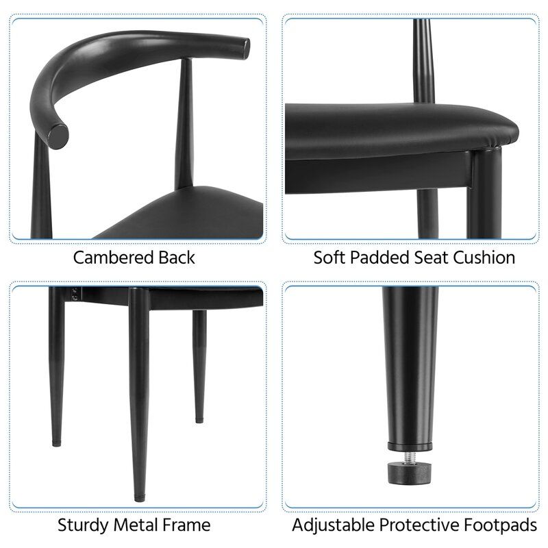 Albia Metal Side Chair in Black Set of 2 thumbnail 6