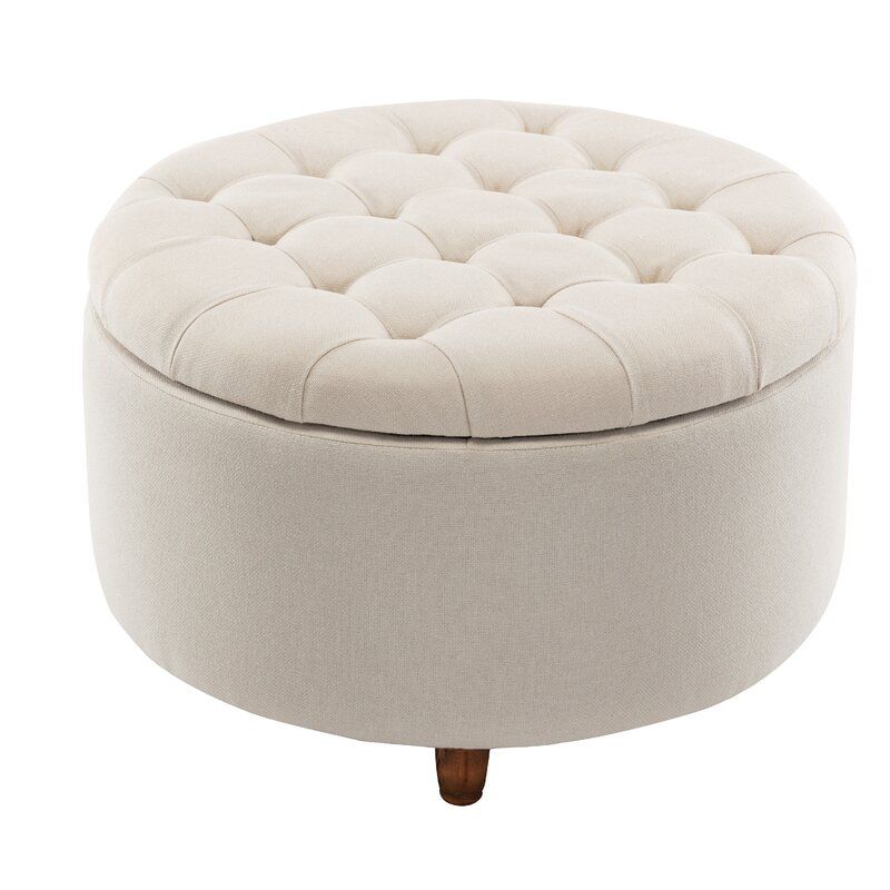 Tufted Round Storage Ottoman with Storage thumbnail 3