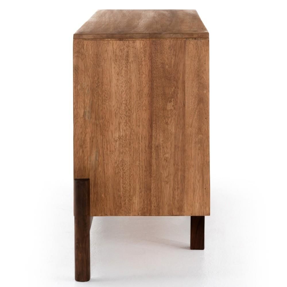 Rissa Mid Century Modern Brown Acacia Wood Sideboard thumbnail 3