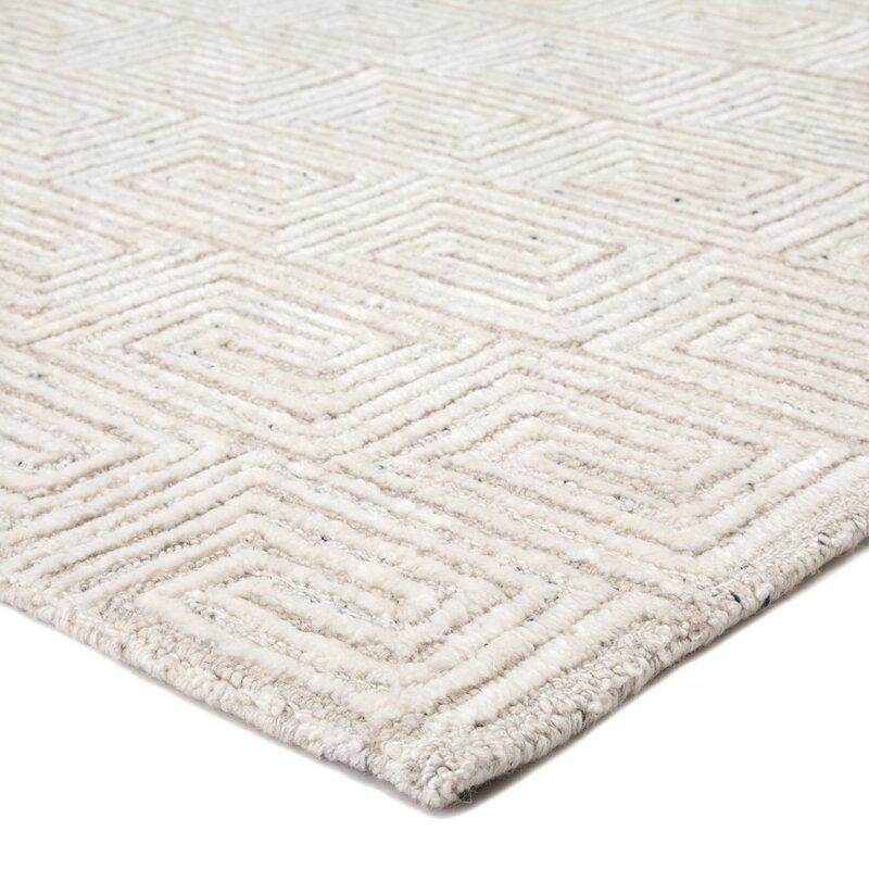 Hampson Geometric Handmade Tufted Ivory Gray Indoor Use Only-8'x11' thumbnail 3