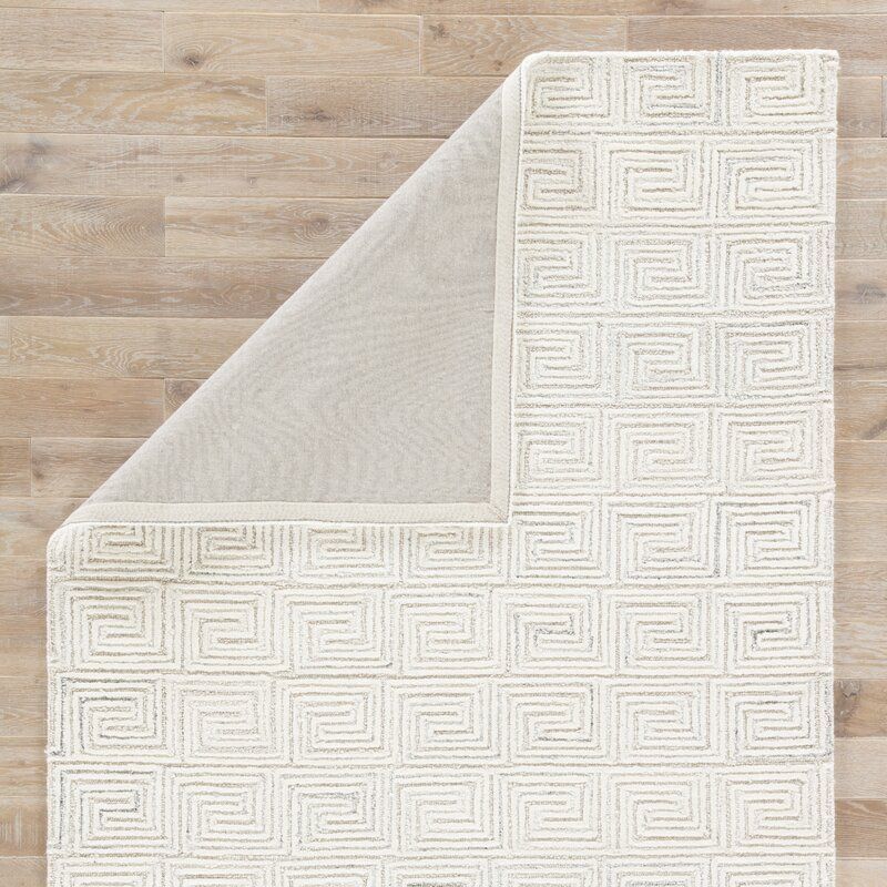 Hampson Geometric Handmade Tufted Ivory Gray Indoor Use Only-8'x11' thumbnail 4