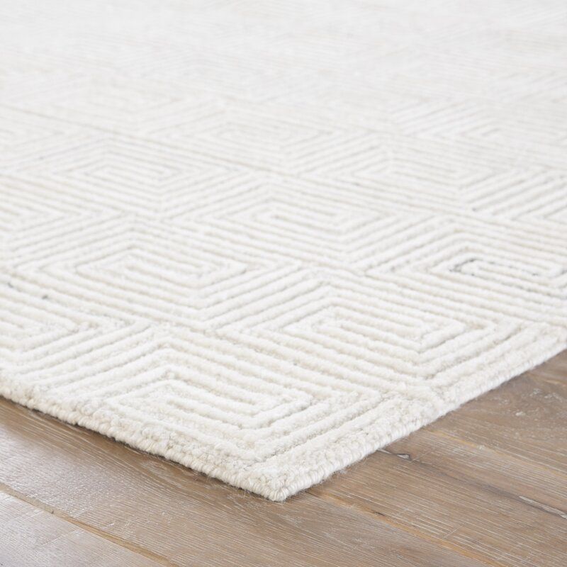 Hampson Geometric Handmade Tufted Ivory Gray Indoor Use Only-8'x11' thumbnail 5