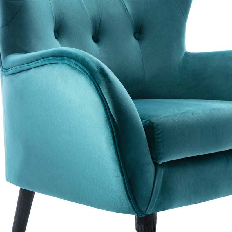 Tufted Velvet Wingback Chair thumbnail 4